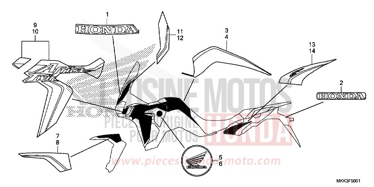 MARQUE/RAYURE (2) de Africa Twin PEARL GLARE WHITE (NHB53HA) 2018